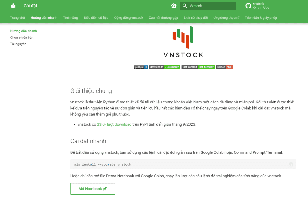 Ra mắt trang tài liệu Vnstock Docs